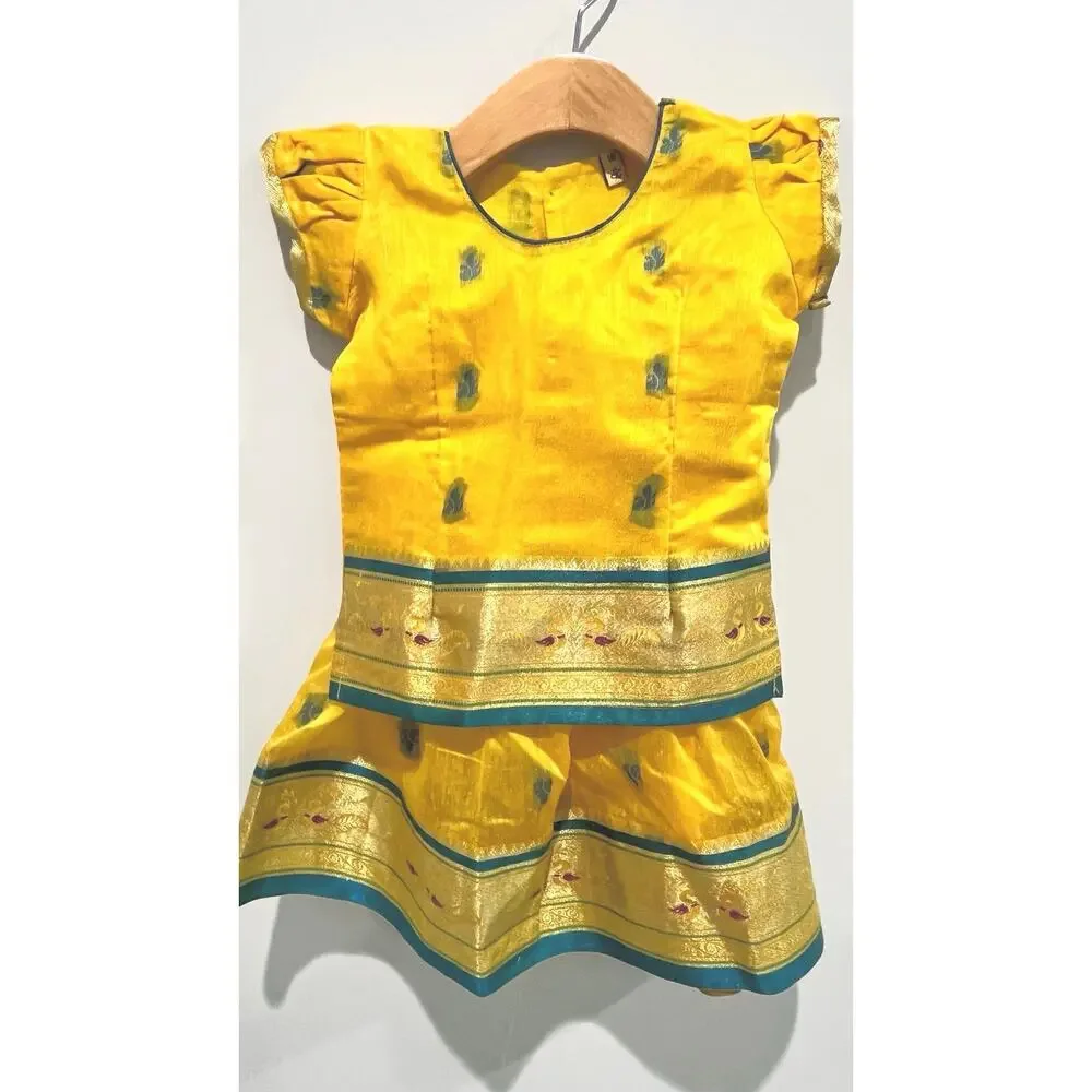 Indian, Pattu Pavadai Lehengas, South Indian Ethnic Wear, Wedding Festive Outfit